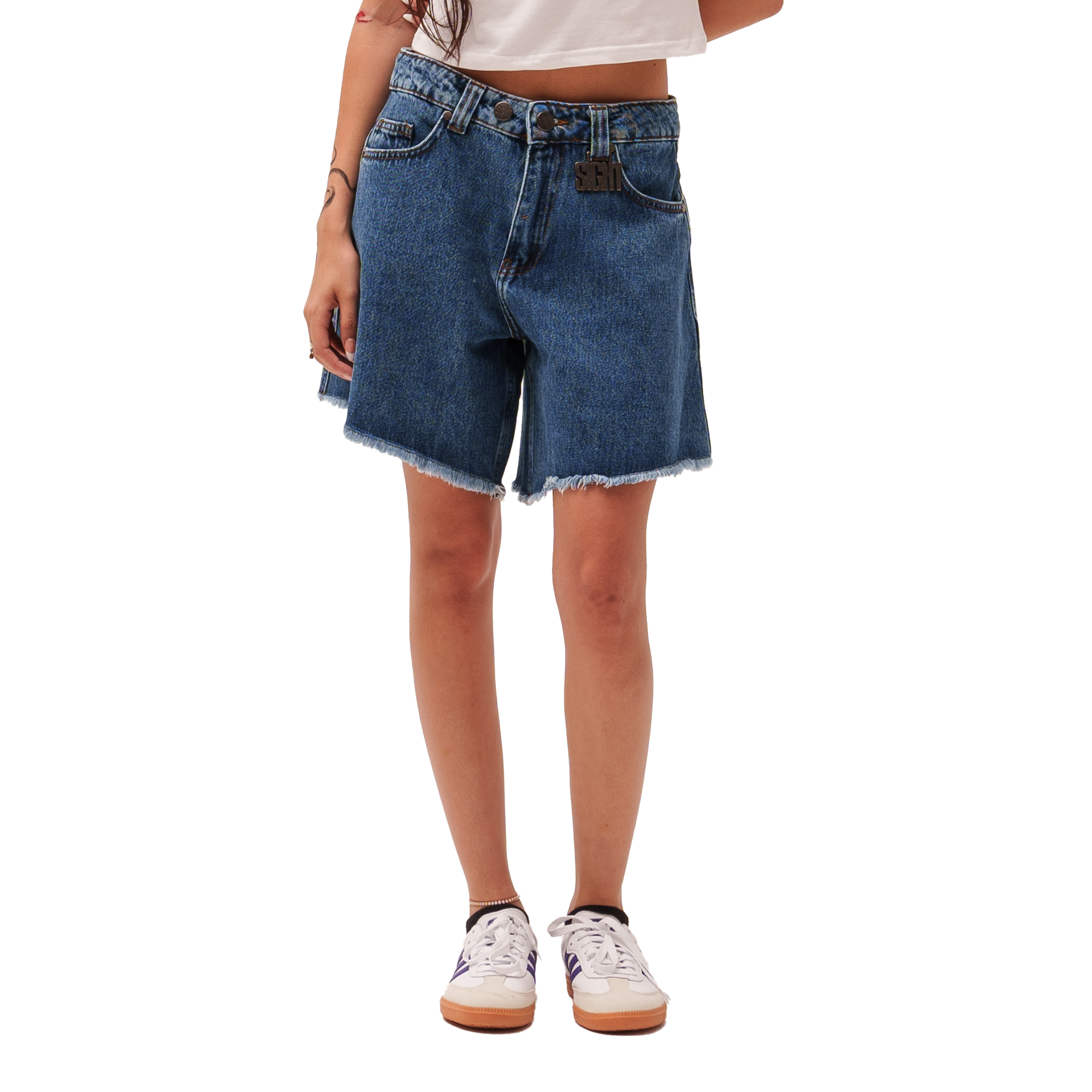 Navy Denim Women Shorts