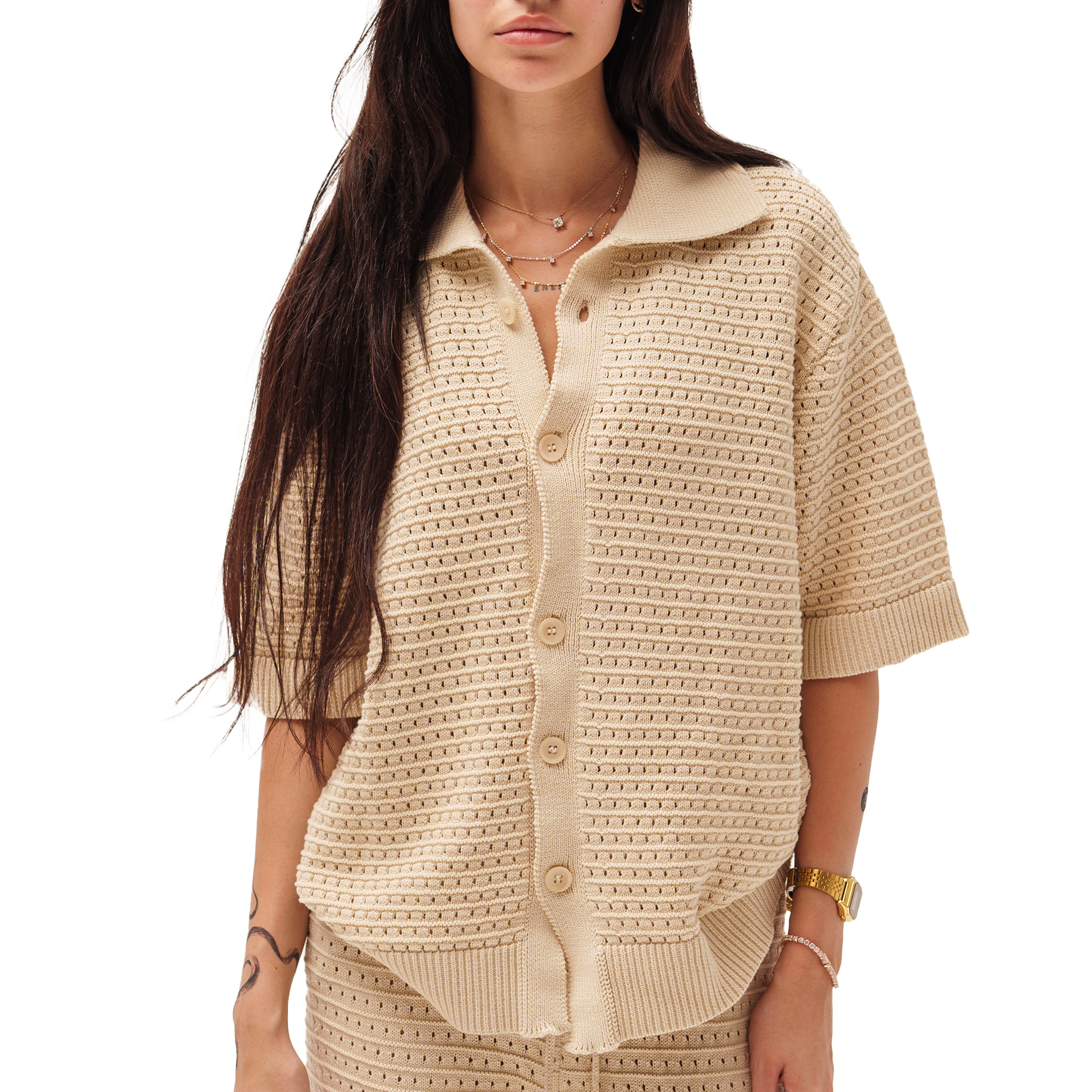 Crochet Beige Shirt