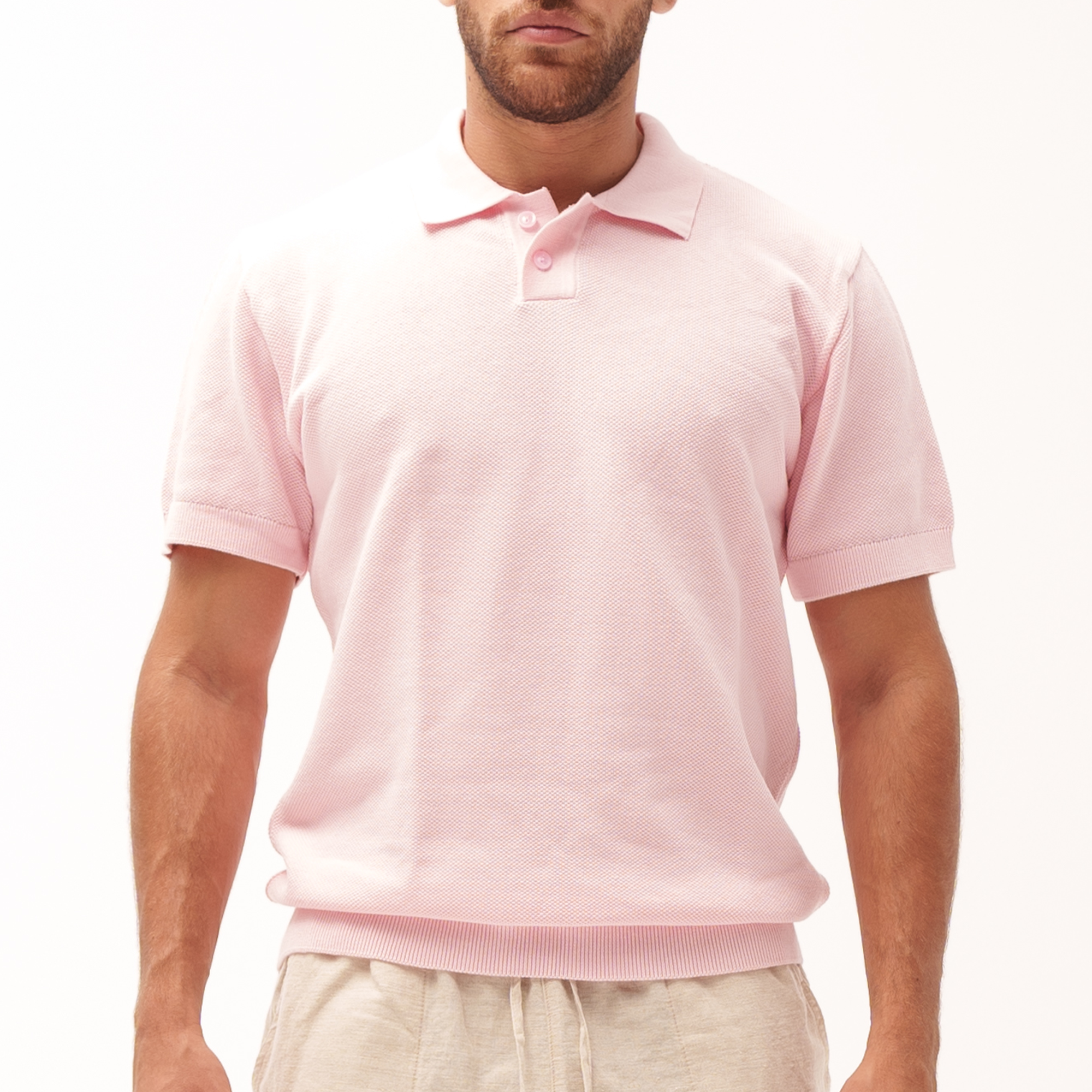 Knitted Pink Polo