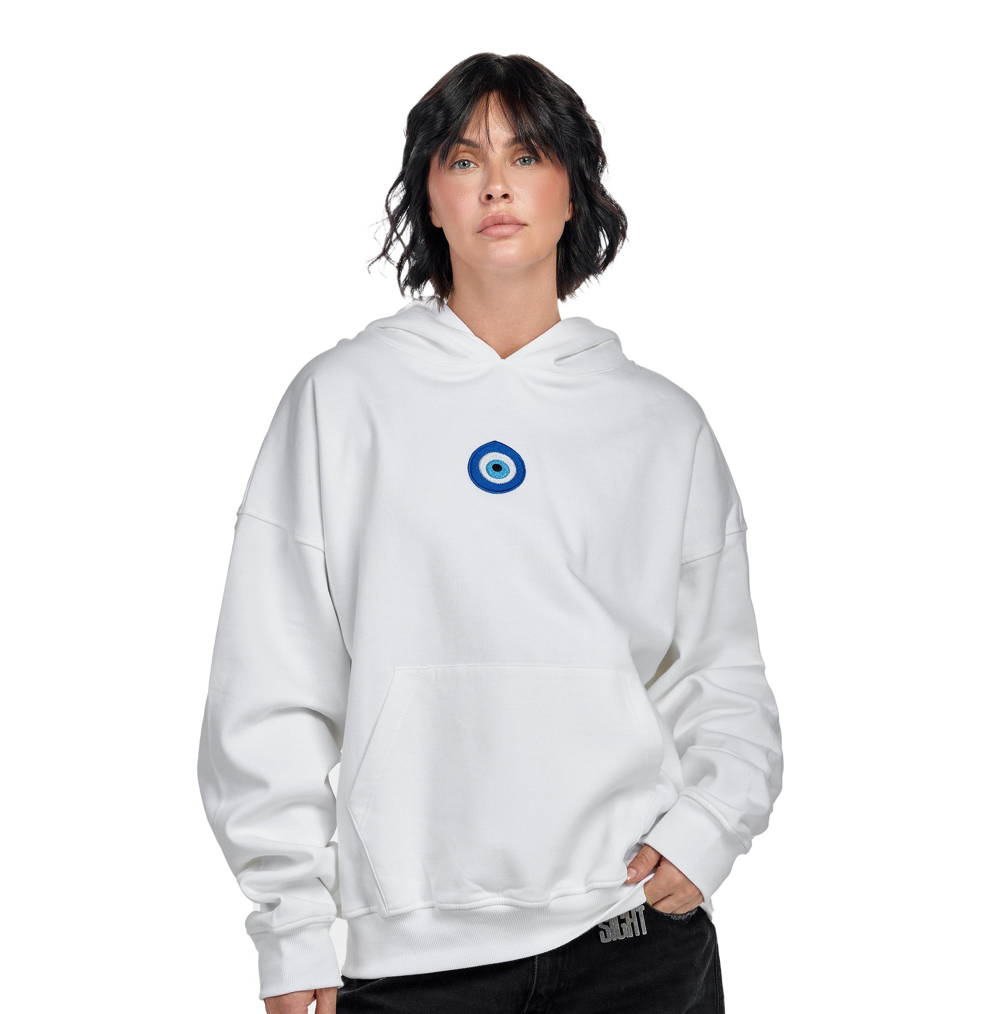Evil SIGHT White Hoodie