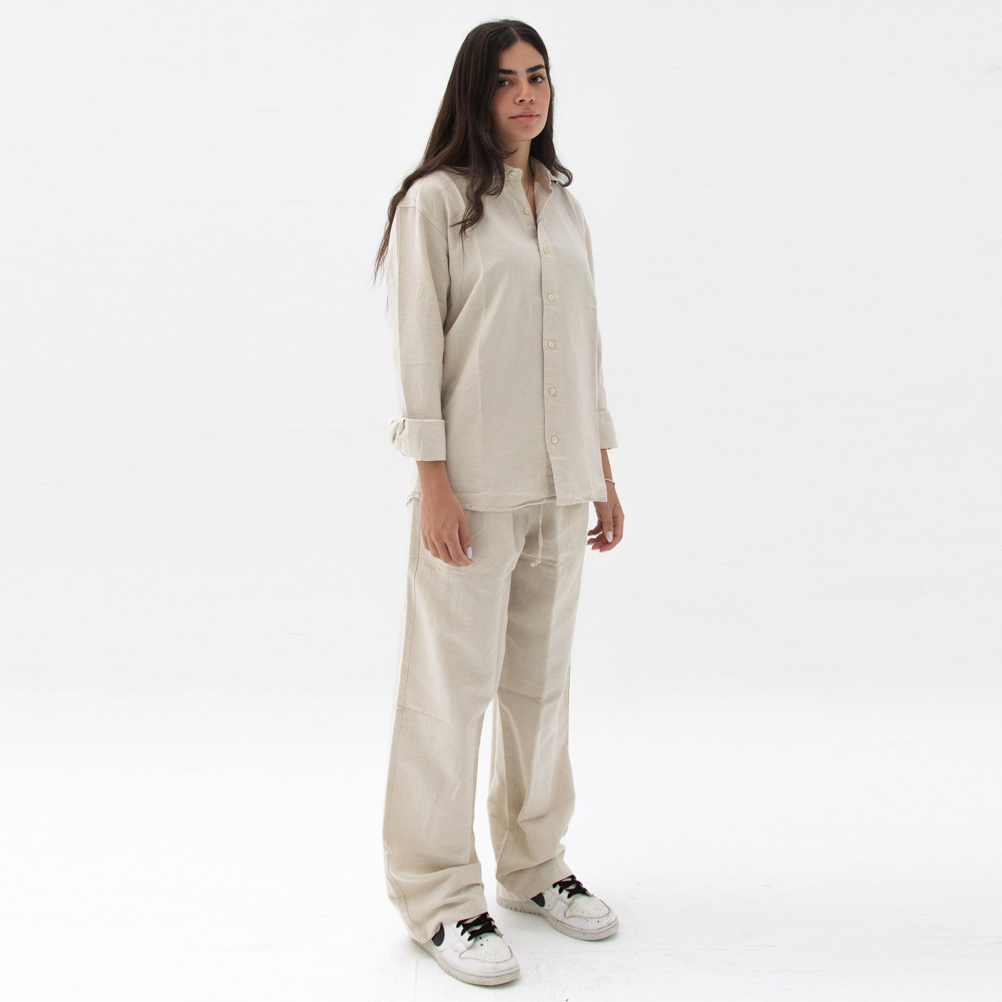 Beige Linen Pants