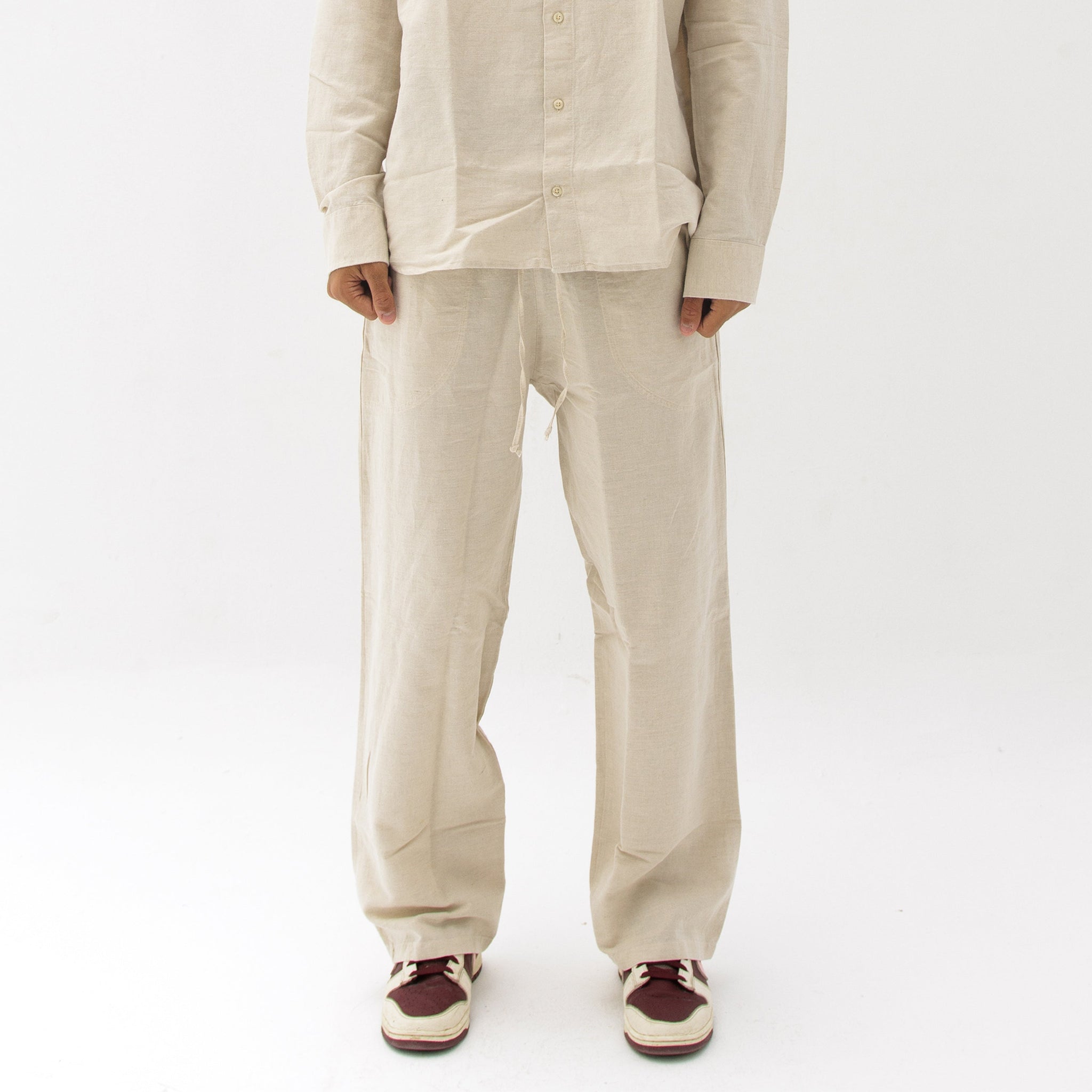 Beige Linen Pants